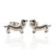 Silver dachshund earrings