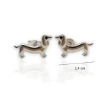 Silver dachshund earrings