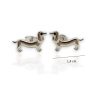 Silver dachshund earrings