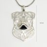 Silver dog pendant with Rottweiler head