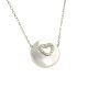 Silver heart necklace with white mother-of-pearl