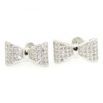 Silver bow earrings