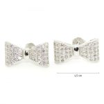 Silver bow earrings