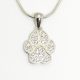 Silver paw pendant with zirconia stones
