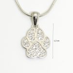 Silver paw pendant with zirconia stones
