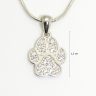 Silver paw pendant with zirconia stones