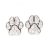 Silver paw print stud earrings