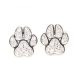 Silver paw print stud earrings