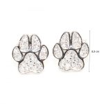 Silver paw print stud earrings