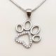 Silver pendant with sparkling paw print