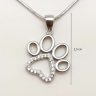 Silver pendant with sparkling paw print