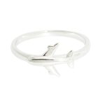 Silver airplane ring