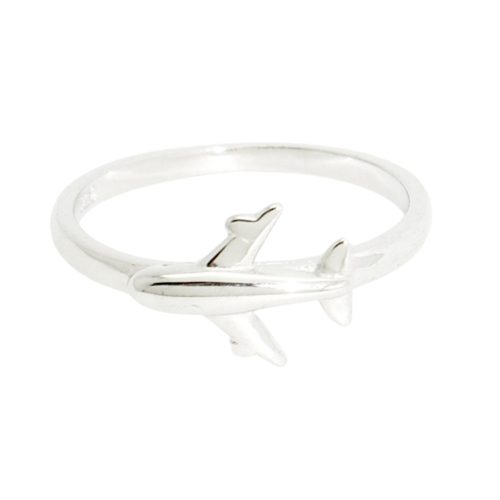 Silver airplane ring