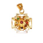 Gold-plated copper Nawaratna talisman yantra