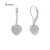 Silver heart-shaped stud earrings with latch-back closure
