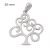 Silver tree of life pendant with zirconia stones