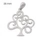 Silver tree of life pendant with zirconia stones