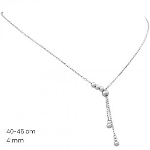 Minimalist Y-necklace / Lariat with silver balls