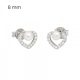 Silver heart earrings with pearls