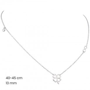 Eternal luck silver necklace with clover and infinity