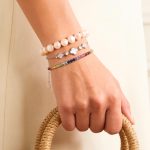 Mother-of-pearl clover silver bracelet