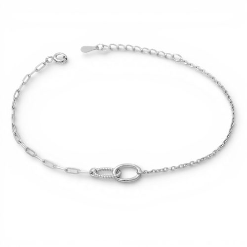 Asymmetrical thin silver bracelet