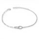 Asymmetrical thin silver bracelet