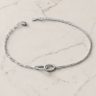Asymmetrical thin silver bracelet