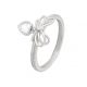 Silver ring with bow and heart