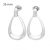 Minimalist large drop silver earrings