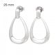 Minimalist large drop silver earrings