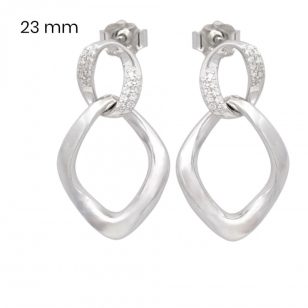 Minimalist silver rhombus earrings