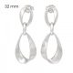 Twisted drop silver earrings