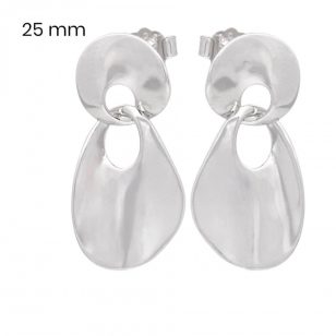 Modern silver drop earrings