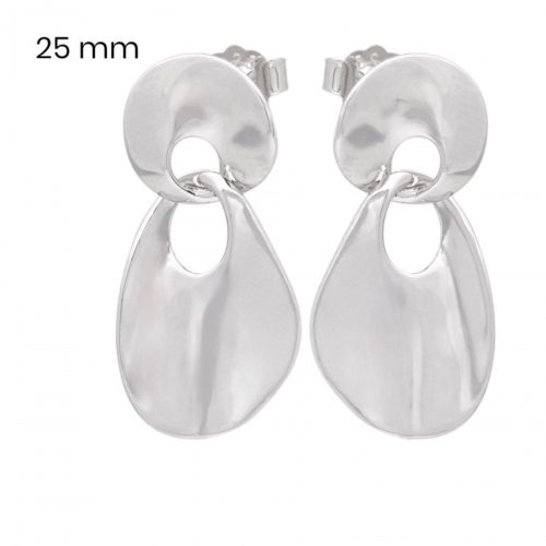 Modern silver drop earrings