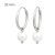 Silver hoop earrings with pearl pendants