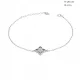 Silver bracelet with four-petal flower