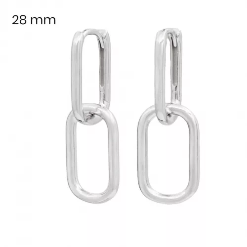 Minimalista dupla láncszem ezüst fülbevaló