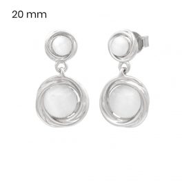 Drop / Dangle silver earrings with white stones