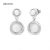 Drop / Dangle silver earrings with white stones