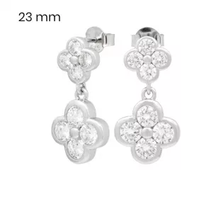 Pair of flower silver earrings