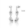 Minimalist twisted silver drop / dangle earrings