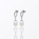 Dangle pearl drop silver earrings