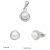 Silver two-piece pearl set with earrings and pendant