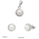 Silver two-piece pearl set with earrings and pendant