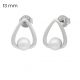 Silver pearl earrings in teardrop shape