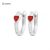 Silver children's earrings with red hearts