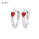 Silver children's earrings with red hearts
