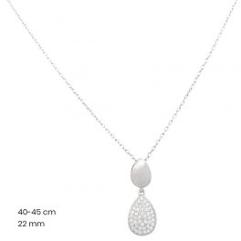 Silver chain with a sparkling drop pendant