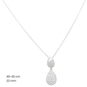 Silver chain with a sparkling drop pendant